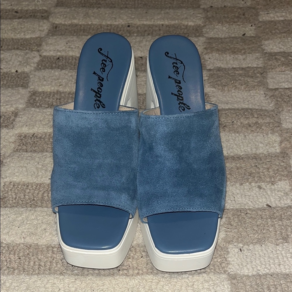 Free People Blue Suede Women's Platform Sandals